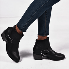 Load image into Gallery viewer, Women Round Toe Med Vintage Short Boots
