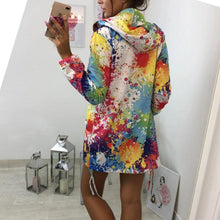 Load image into Gallery viewer, Womens Tie dyeing Print Feminino Casual Pockets Overcoat
