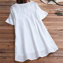 Load image into Gallery viewer, Bohemian Pullover Embroidery Casual Short Sleeve Blouse
