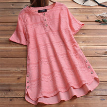 Load image into Gallery viewer, Bohemian Pullover Embroidery Casual Short Sleeve Blouse
