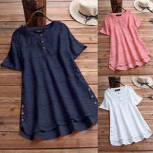 Load image into Gallery viewer, Bohemian Pullover Embroidery Casual Short Sleeve Blouse
