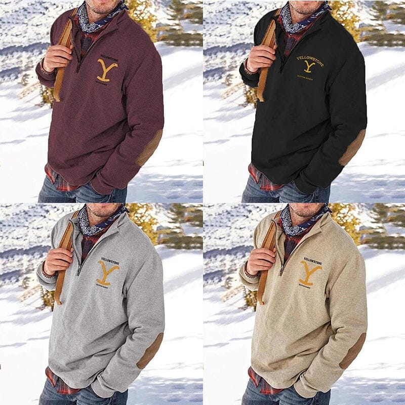 Zip-up Print Sweatshirt