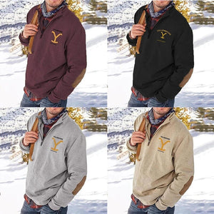 Zip-up Print Sweatshirt