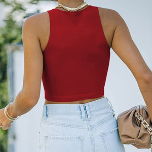 Solid Color Round Neck Tank Top