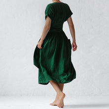 Load image into Gallery viewer, Cotton Linen Waist-Tie Pocket Dress
