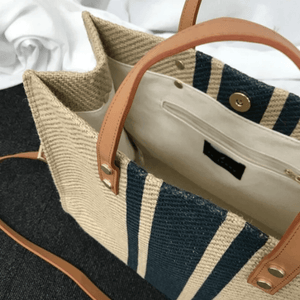 Women Straw New Color Matching Weaving Big Handbag