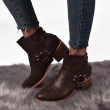 Load image into Gallery viewer, Women Round Toe Med Vintage Short Boots
