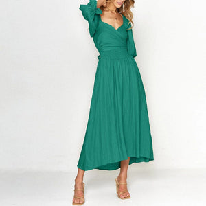 Lantern Sleeve Bandeau Dress