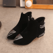 Load image into Gallery viewer, Women Med Square Heel Metal Decoration Ankle Boots
