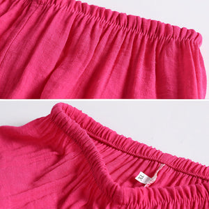 Elderly Summer Cotton-flax Set Leisure Two-piece Suit