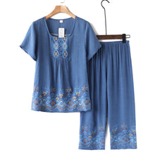 Load image into Gallery viewer, Elderly Summer Cotton-flax Set Leisure Two-piece Suit
