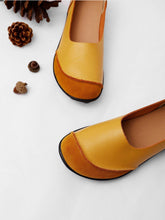 Load image into Gallery viewer, Women Large Size Split Leather Panel Flats

