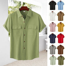 Load image into Gallery viewer, Men&#39;s Linen Short Sleeve Shirt
