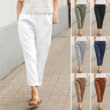 Load image into Gallery viewer, Plain Cotton Linen Casual Pants for Women
