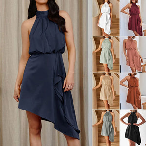 Irregular Halter Neck Dress