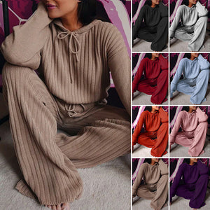 Long Sleeve Loose Hooded Casual 2 Piece Set