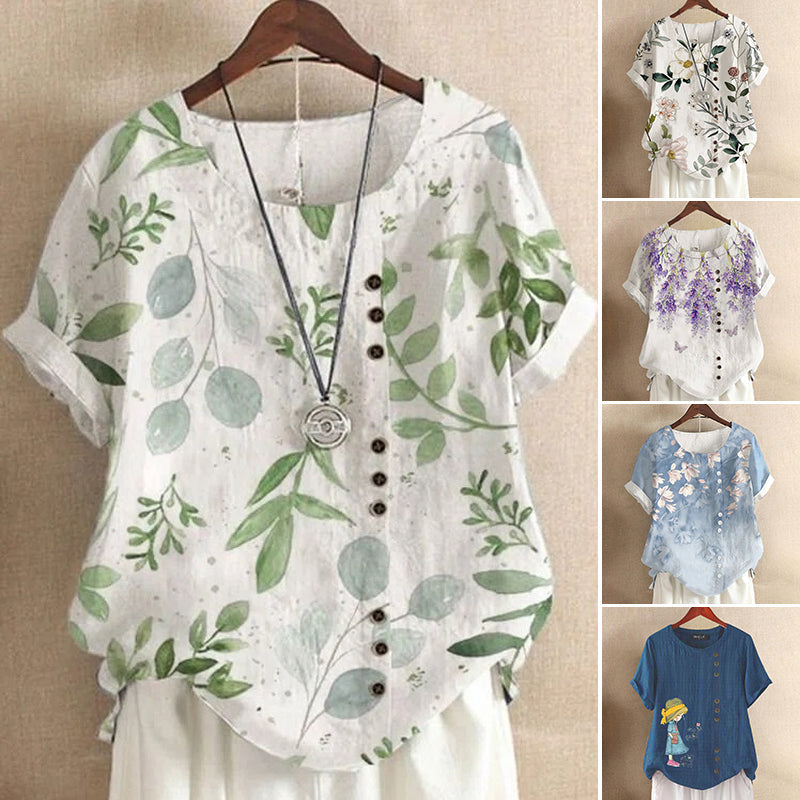 Cotton Linen Vintage T-Shirt – Cozymoo