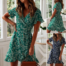 Load image into Gallery viewer, Floral V-Neck Tie Dress
