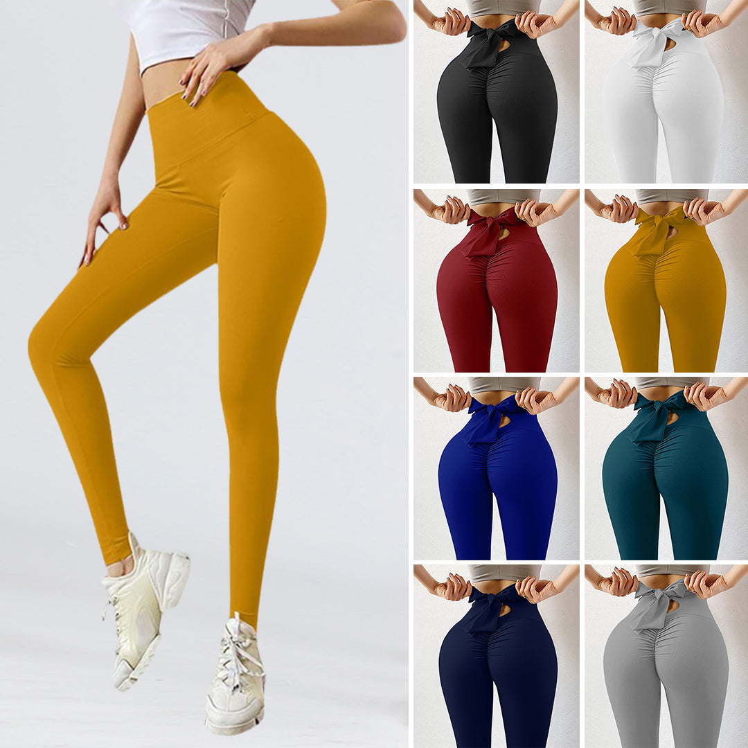 Sexy Peach Buttock Bowknot Yoga Workout Pants