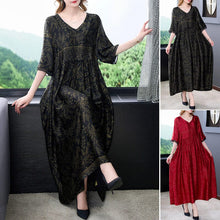 Load image into Gallery viewer, Mid Sleeve Printed Long Dress
