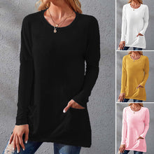 Load image into Gallery viewer, Crew Neck Long Sleeve Pocket T-Shirt
