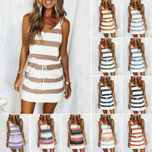 Load image into Gallery viewer, Suspender Striped Dress

