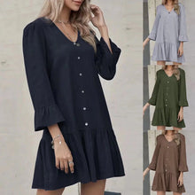 Load image into Gallery viewer, Pleated Bell Sleeve Dress
