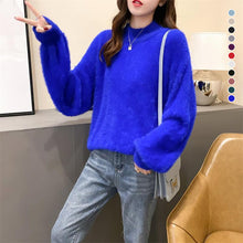 Load image into Gallery viewer, Cashmere Loose Solid Color Knit Sweater
