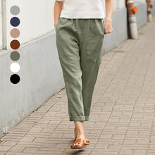 Load image into Gallery viewer, Plain Cotton Linen Casual Pants for Women
