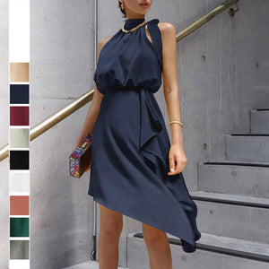 Irregular Halter Neck Dress