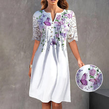 Load image into Gallery viewer, Knee-length Dress With Butterfly Print
