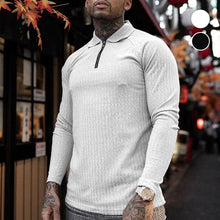 Load image into Gallery viewer, Men&#39;s Muscle T Shirts Long Sleeve Quarter Zip Polo Shirts
