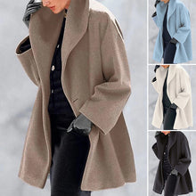Load image into Gallery viewer, Round Neck Loose Hooded Woolen Coat
