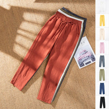 Load image into Gallery viewer, Women&#39;s Casual Cotton And Linen Elastic Waist Straight Pants
