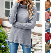 Load image into Gallery viewer, Turtleneck Loose Irregular Knitted Sweater
