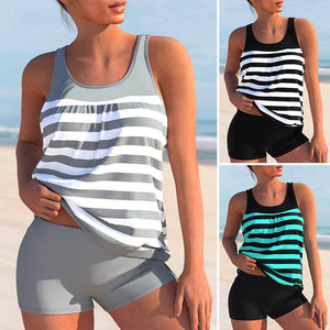 Striped Print Swimsuit
