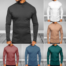 Load image into Gallery viewer, Men&#39;s Gray Cotton Turtleneck Sweaters

