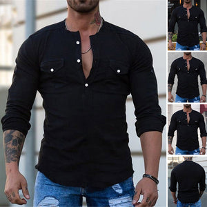 Solid Color Slim Fit Long Sleeve T-Shirt