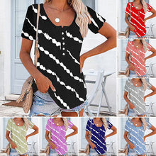 Load image into Gallery viewer, Diagonal Stripe Button Short Sleeves
