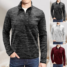 Load image into Gallery viewer, Men&#39;s Half Zip Stand Collar Sweatshirt
