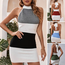 Load image into Gallery viewer, Women&#39;s Halter Neck Sleeveless Knitted Sweater Dress
