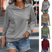 Load image into Gallery viewer, Women&#39;s Casual Sweatshirt Long Sleeve 1/4 Zipper Collar
