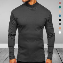 Load image into Gallery viewer, Men&#39;s Gray Cotton Turtleneck Sweaters
