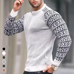 Men's Knitted Waffle Plaid Slimming Top