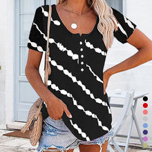 Load image into Gallery viewer, Diagonal Stripe Button Short Sleeves
