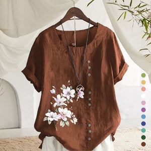 Floral Cotton Linen Shirt