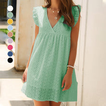 Load image into Gallery viewer, Summer Lace Dress with Ruffled Sleeves
