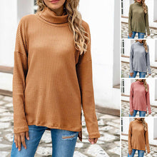 Load image into Gallery viewer, Turtleneck Loose Irregular Knitted Sweater
