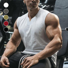 Load image into Gallery viewer, Men&#39;s Summer Single-colored Sports Vest with V-neck
