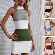 Load image into Gallery viewer, Women&#39;s Halter Neck Sleeveless Knitted Sweater Dress
